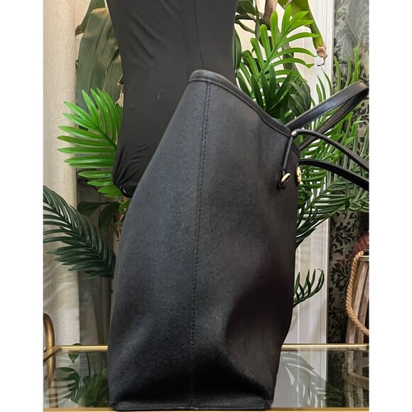 TORY BURCH BLACK STEFANO LEAHTER ROBINSON LARGE TOTE - Picture 5 of 13